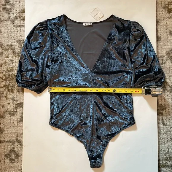 Free People Intimately Don’t You Wish Velvet Bodysuit in Black / Medium NWT - Picture 10 of 16